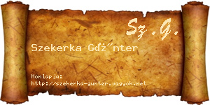 Szekerka Günter névjegykártya